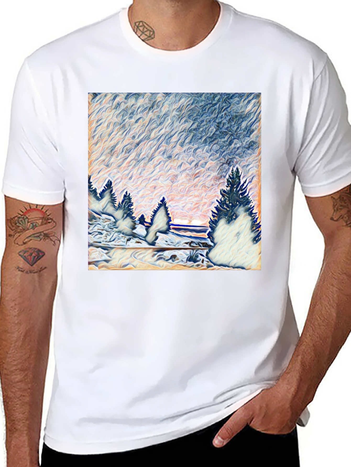 Winter Landscape Graphic T-Shirt