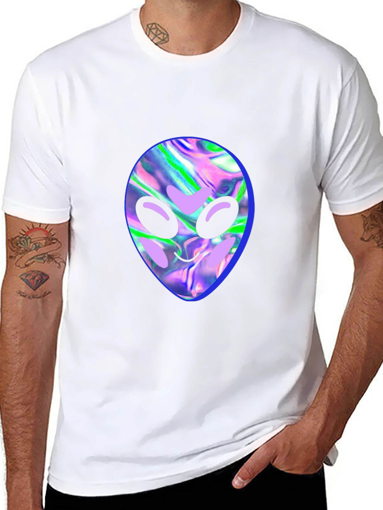 Alien Head Graphic Tee - Black T-Shirt