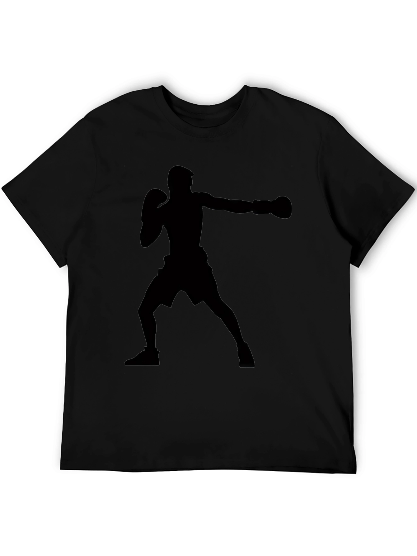 Boxing Silhouette Graphic T-Shirt - Black