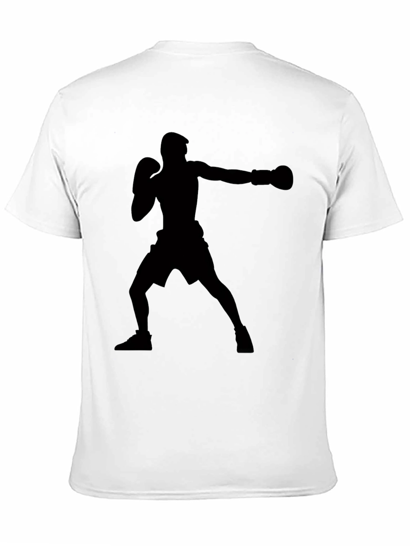 Boxing Silhouette Graphic T-Shirt - Black