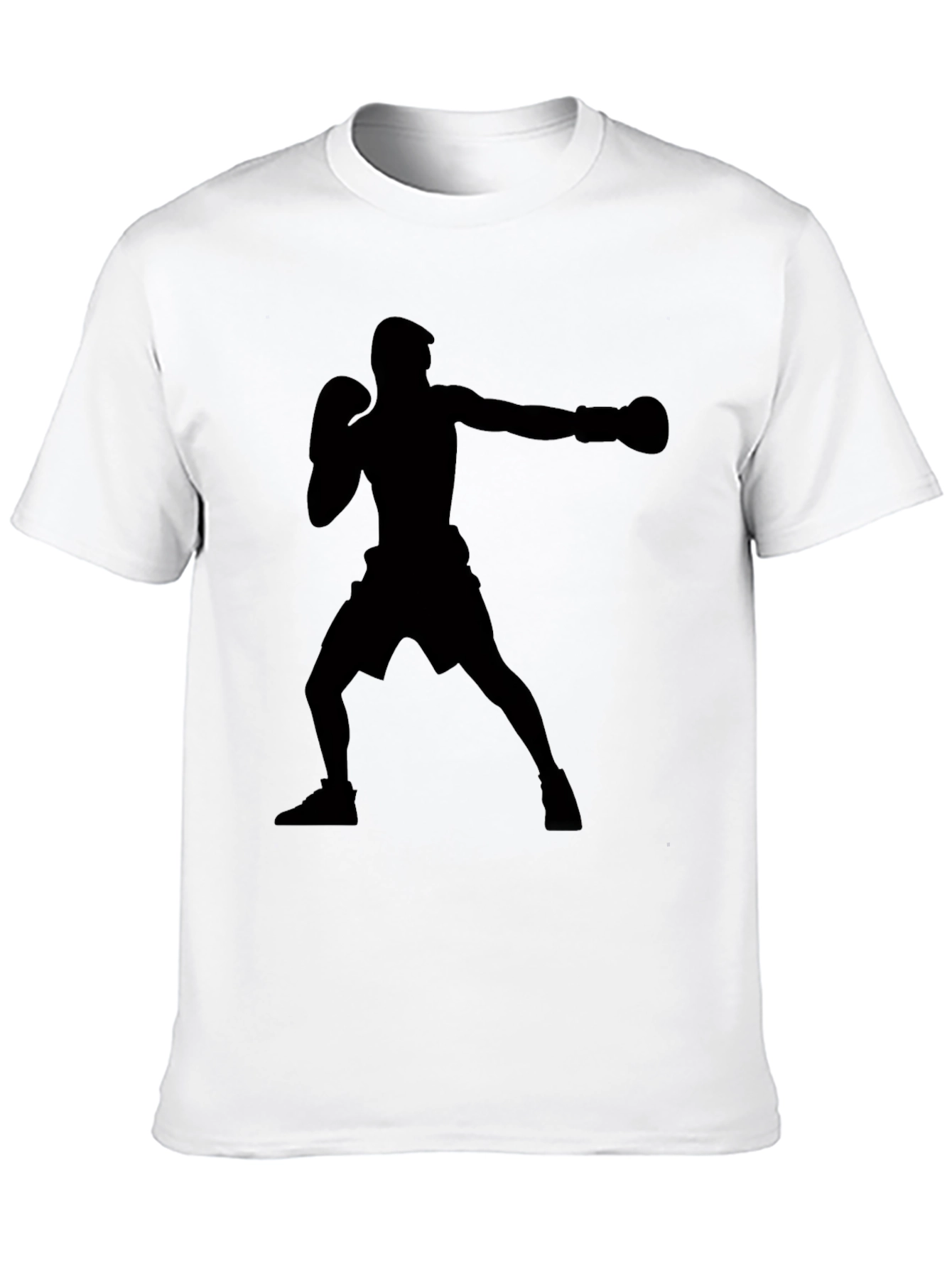 Boxing Silhouette Graphic T-Shirt - Black