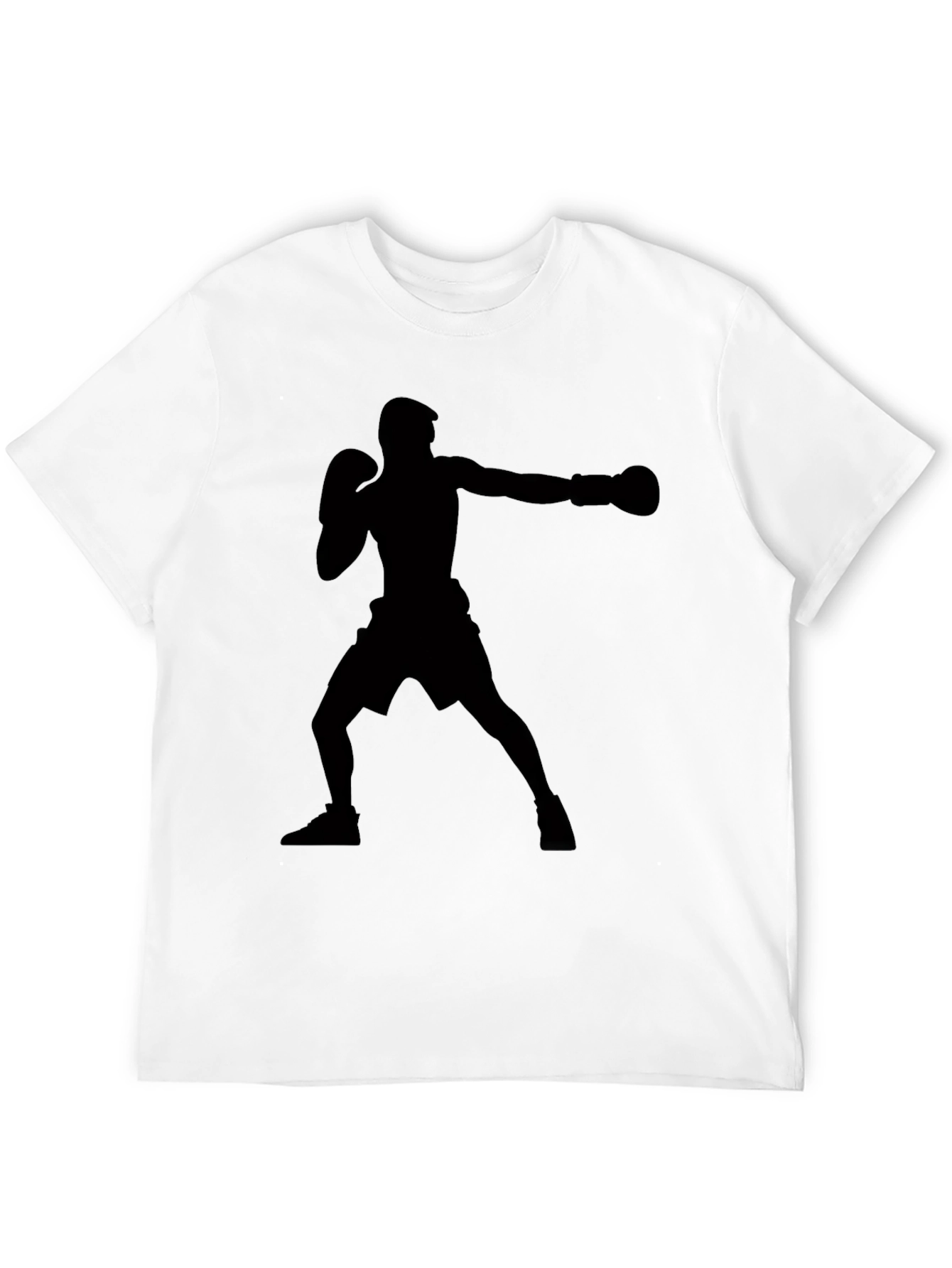 Boxing Silhouette Graphic T-Shirt - Black