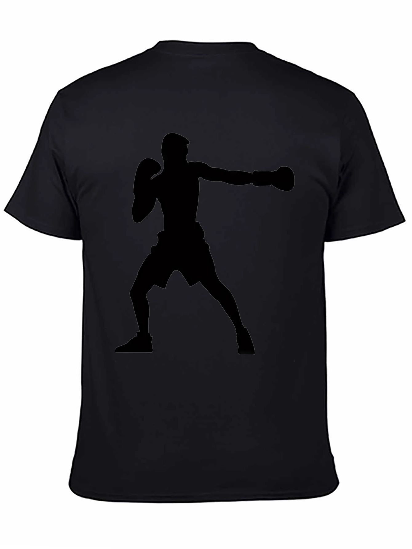Boxing Silhouette Graphic T-Shirt - Black