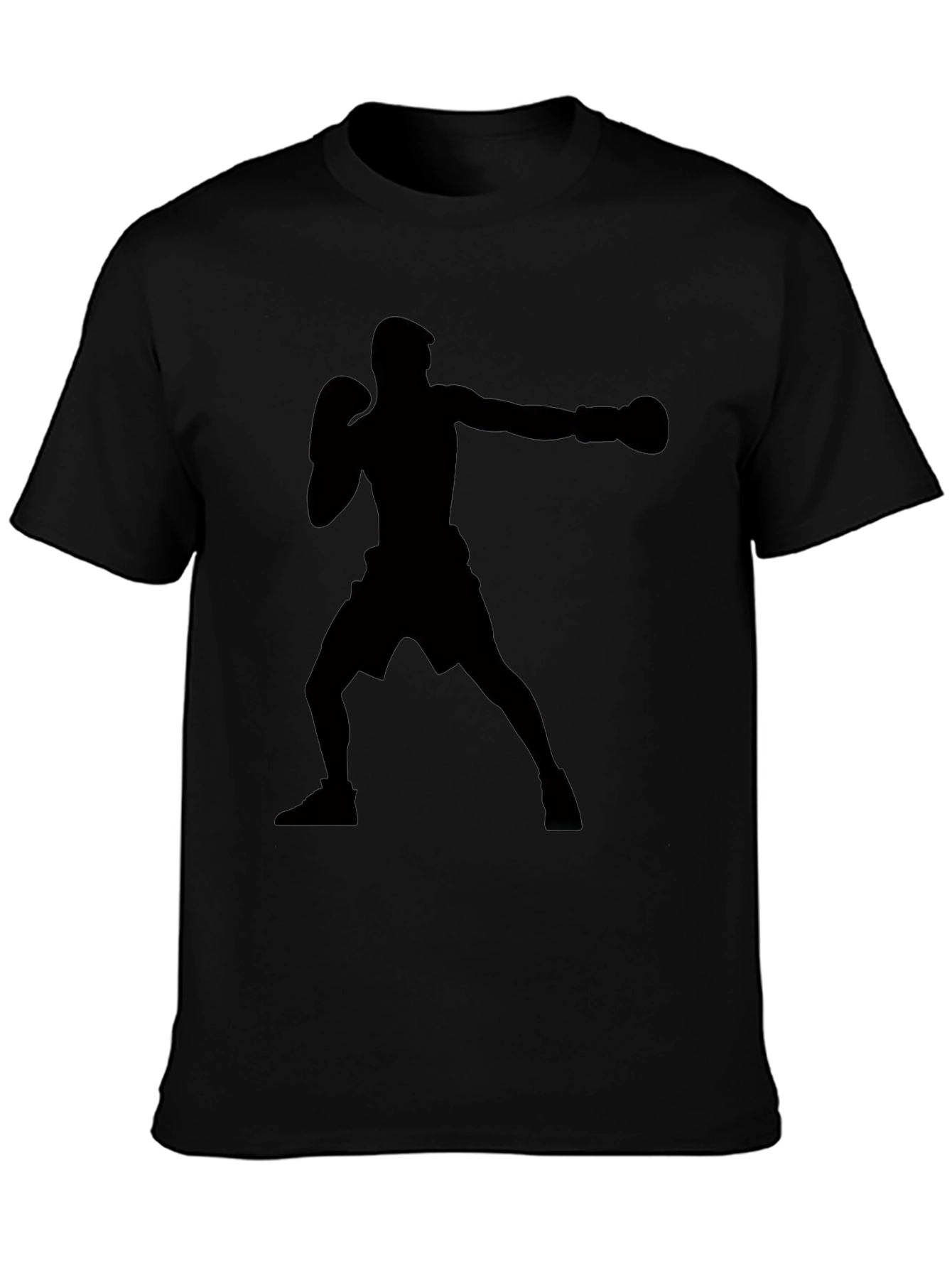 Boxing Silhouette Graphic T-Shirt - Black