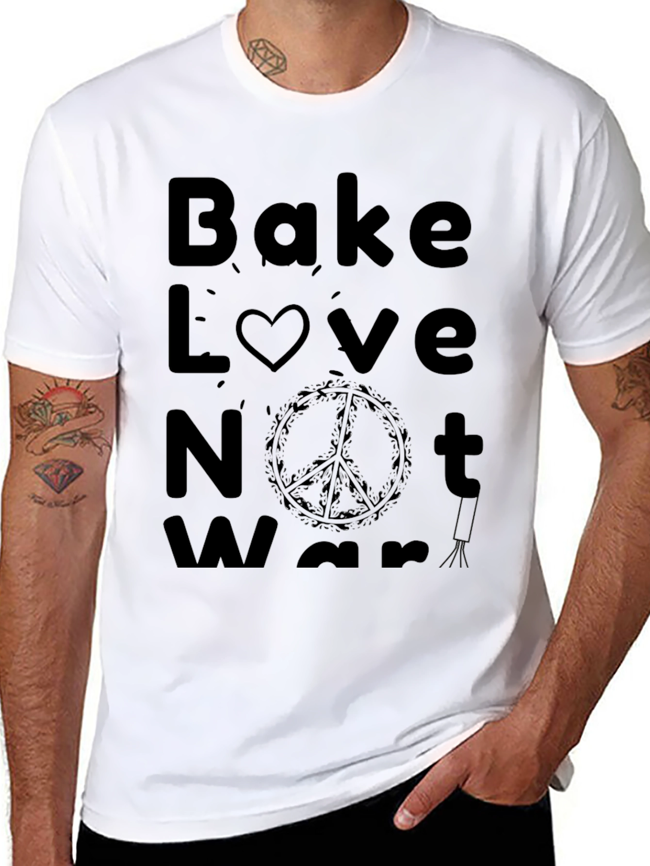 Bake Love Not War Graphic T-Shirt