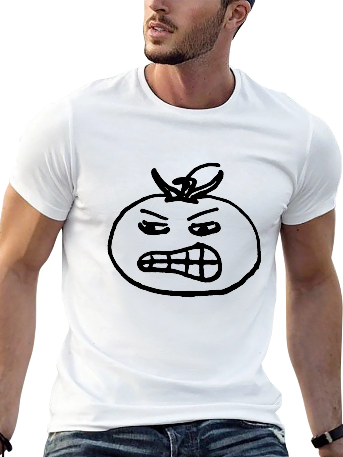 Funny Angry Tomato T-Shirt - Black Cotton Tee