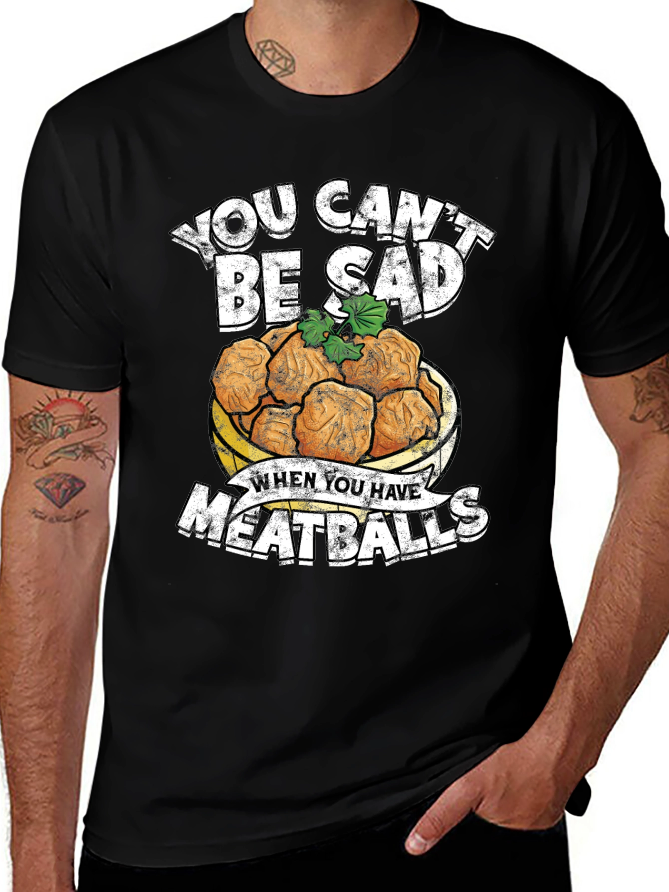 You Cant Be Sad Meatballs Graphic Tee