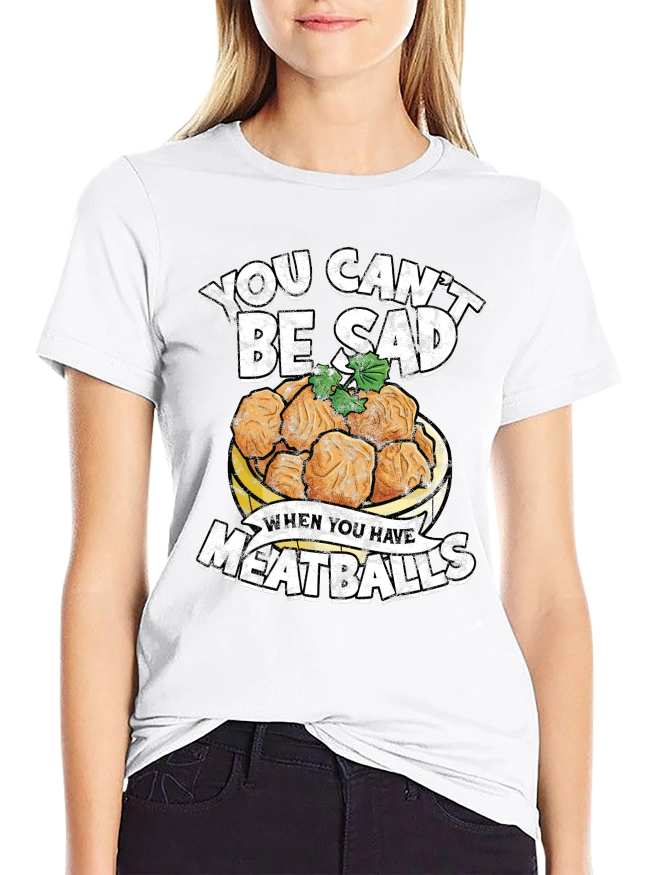 You Cant Be Sad Meatballs Graphic Tee