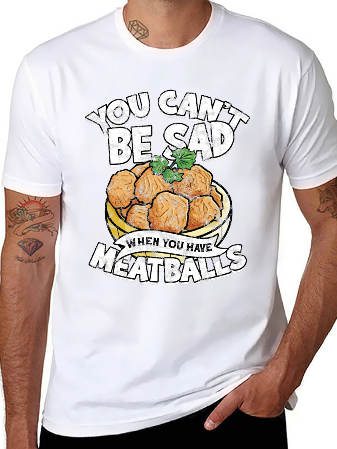 You Cant Be Sad Meatballs Graphic Tee