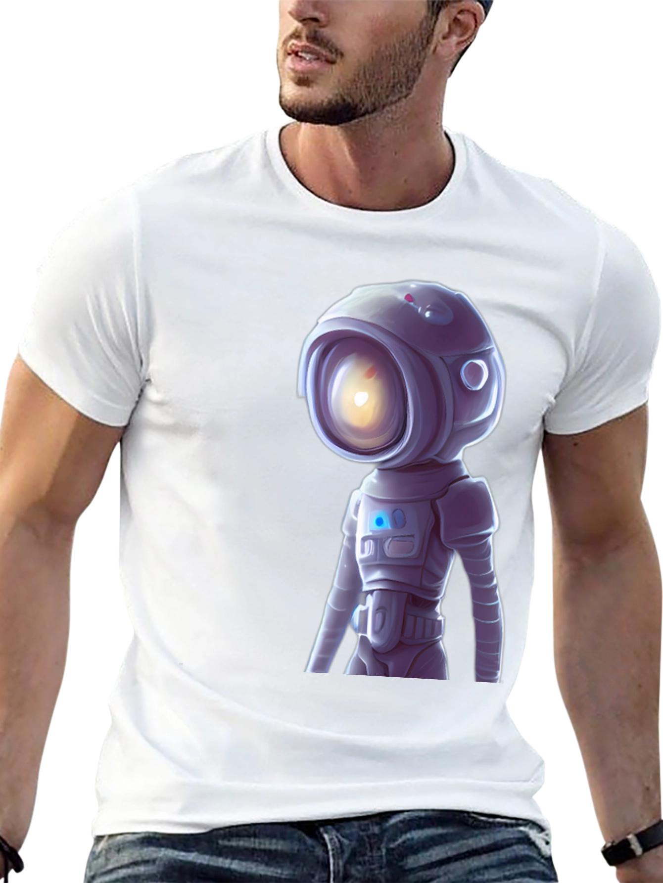 Astronaut Robot Graphic T-Shirt - Cool Sci-Fi Tee