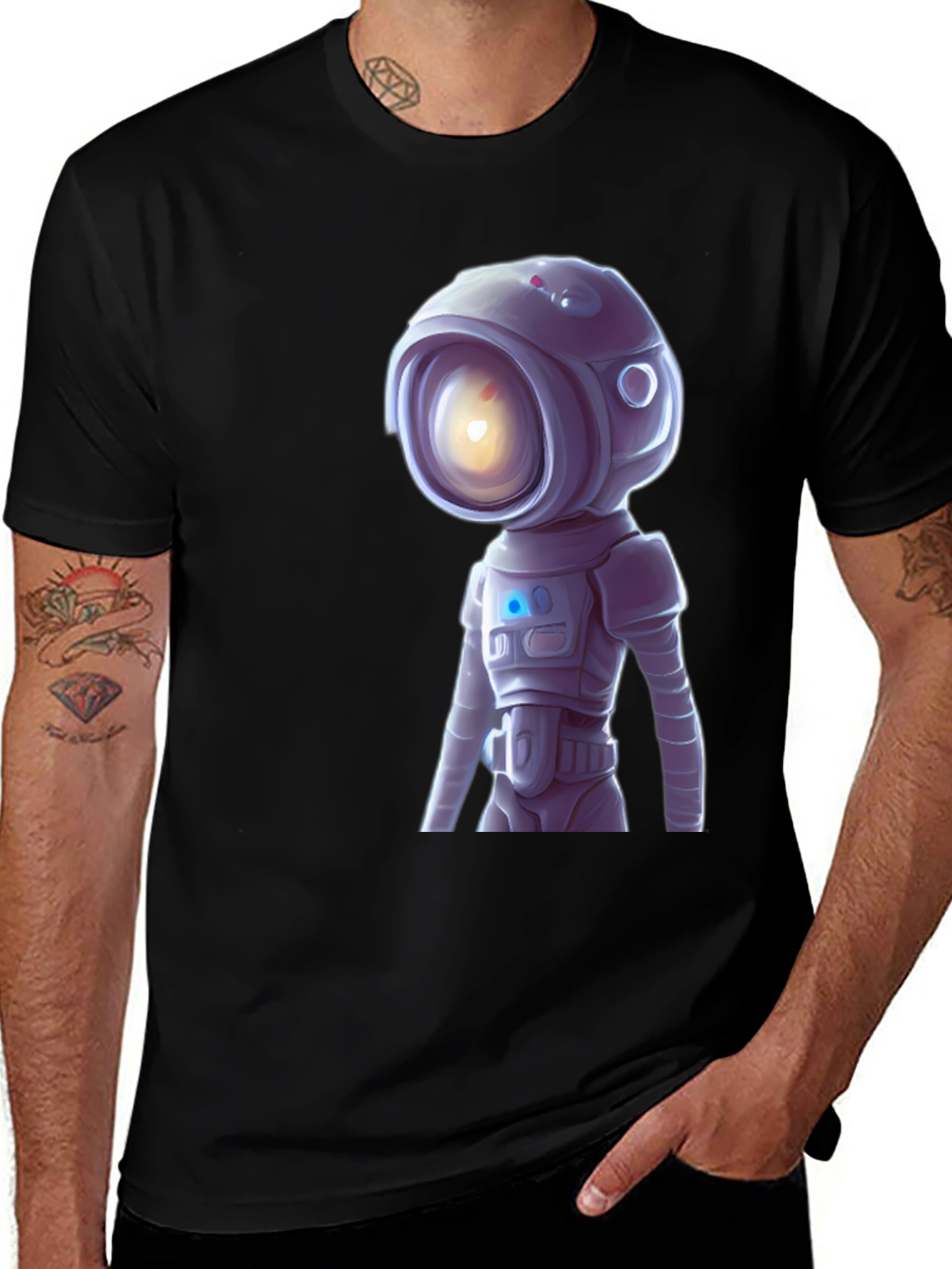 Astronaut Robot Graphic T-Shirt - Cool Sci-Fi Tee