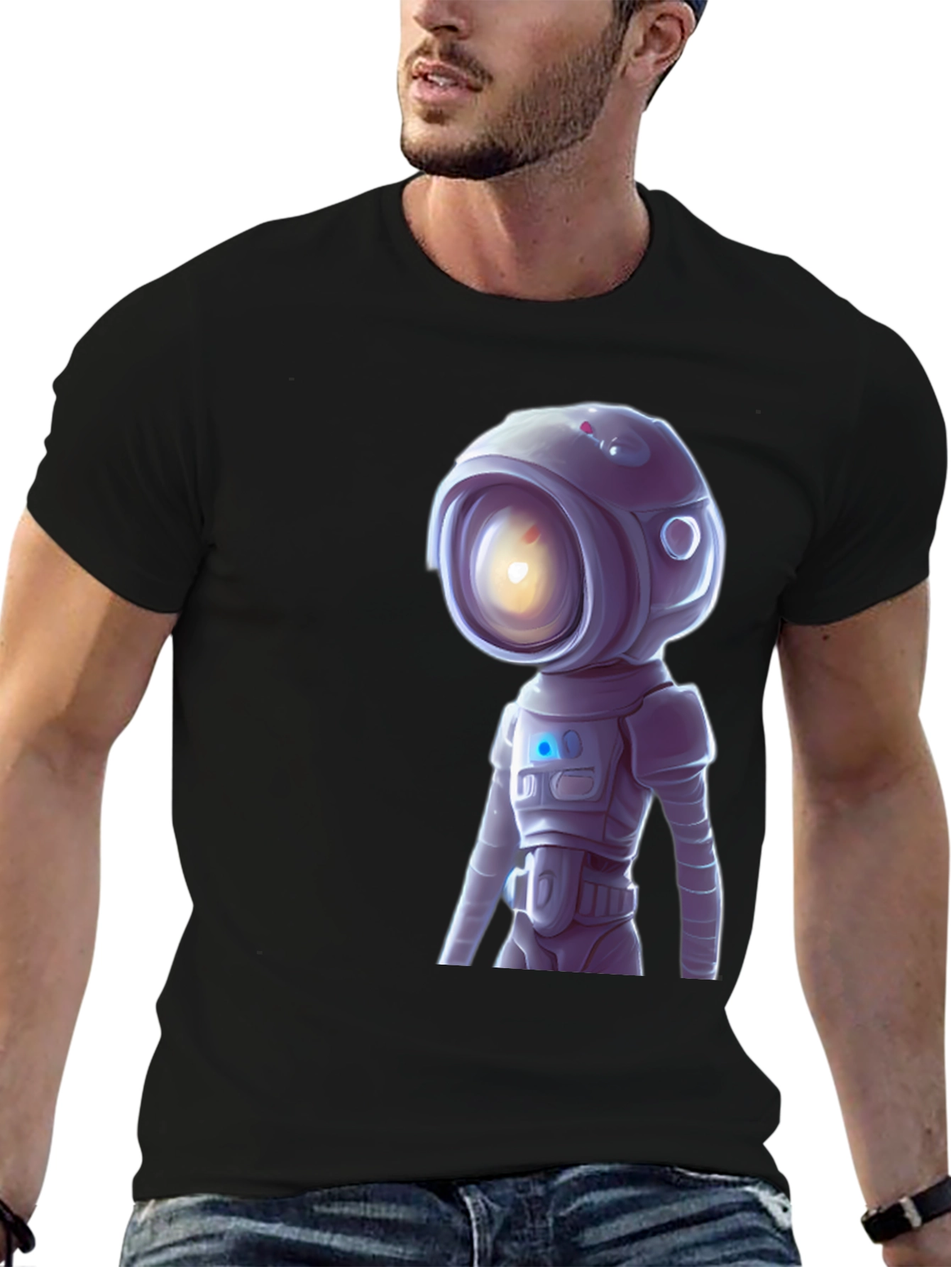 Astronaut Robot Graphic T-Shirt - Cool Sci-Fi Tee