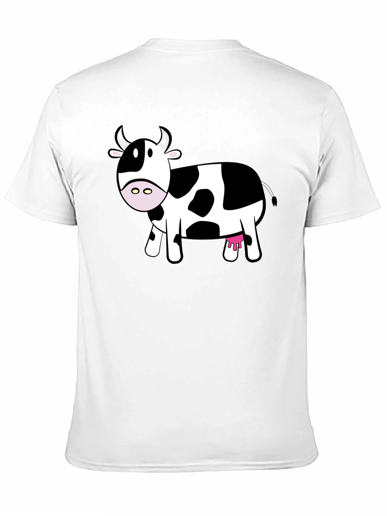 Cute Cow Graphic Tee - Black Cotton T-Shirt