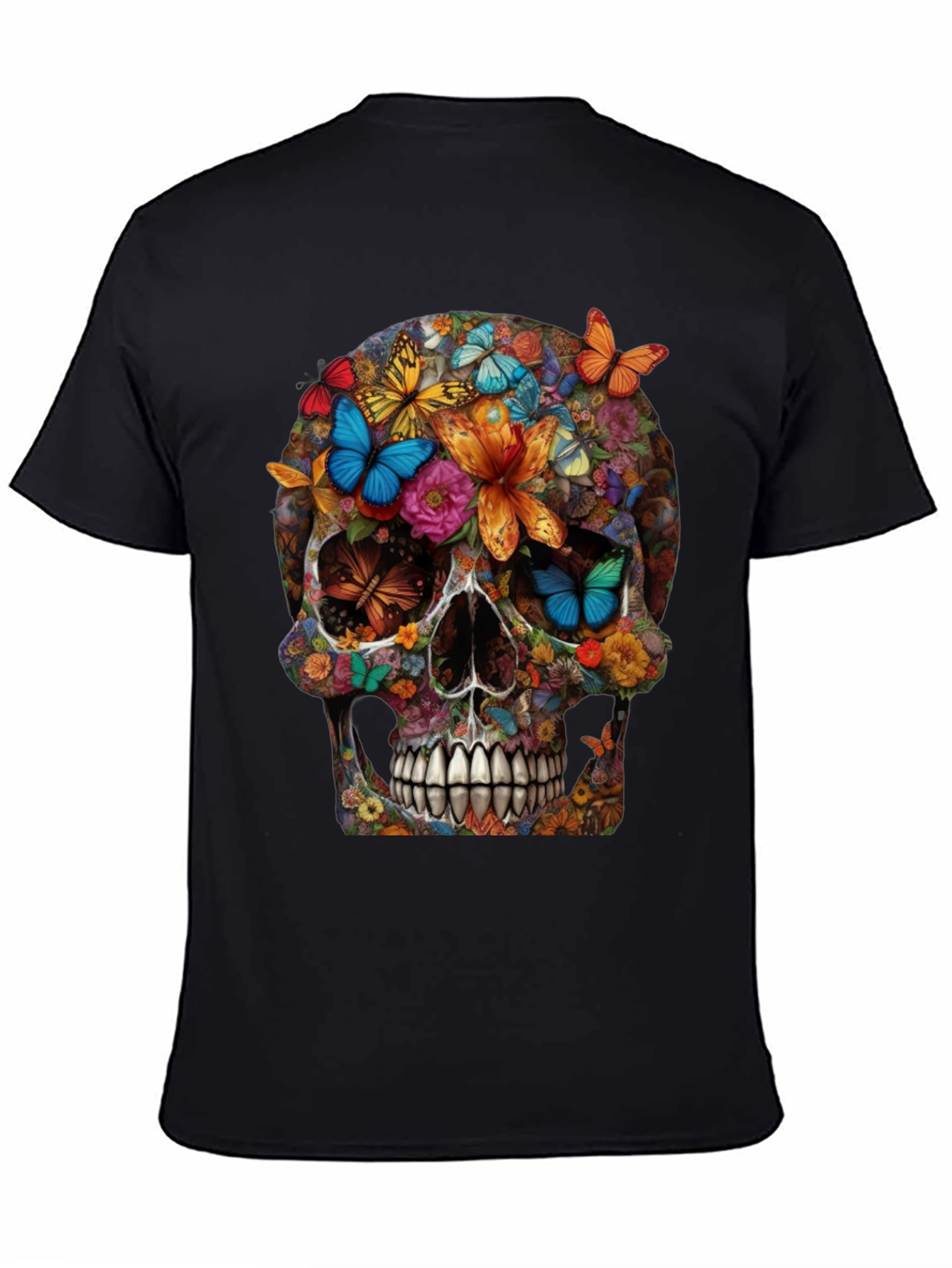Floral Butterfly Skull Graphic Tee