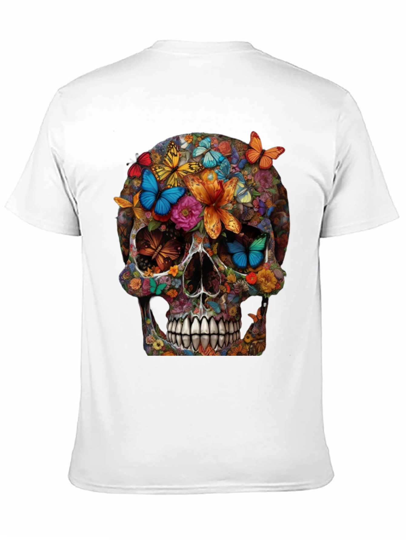 Floral Butterfly Skull Graphic Tee