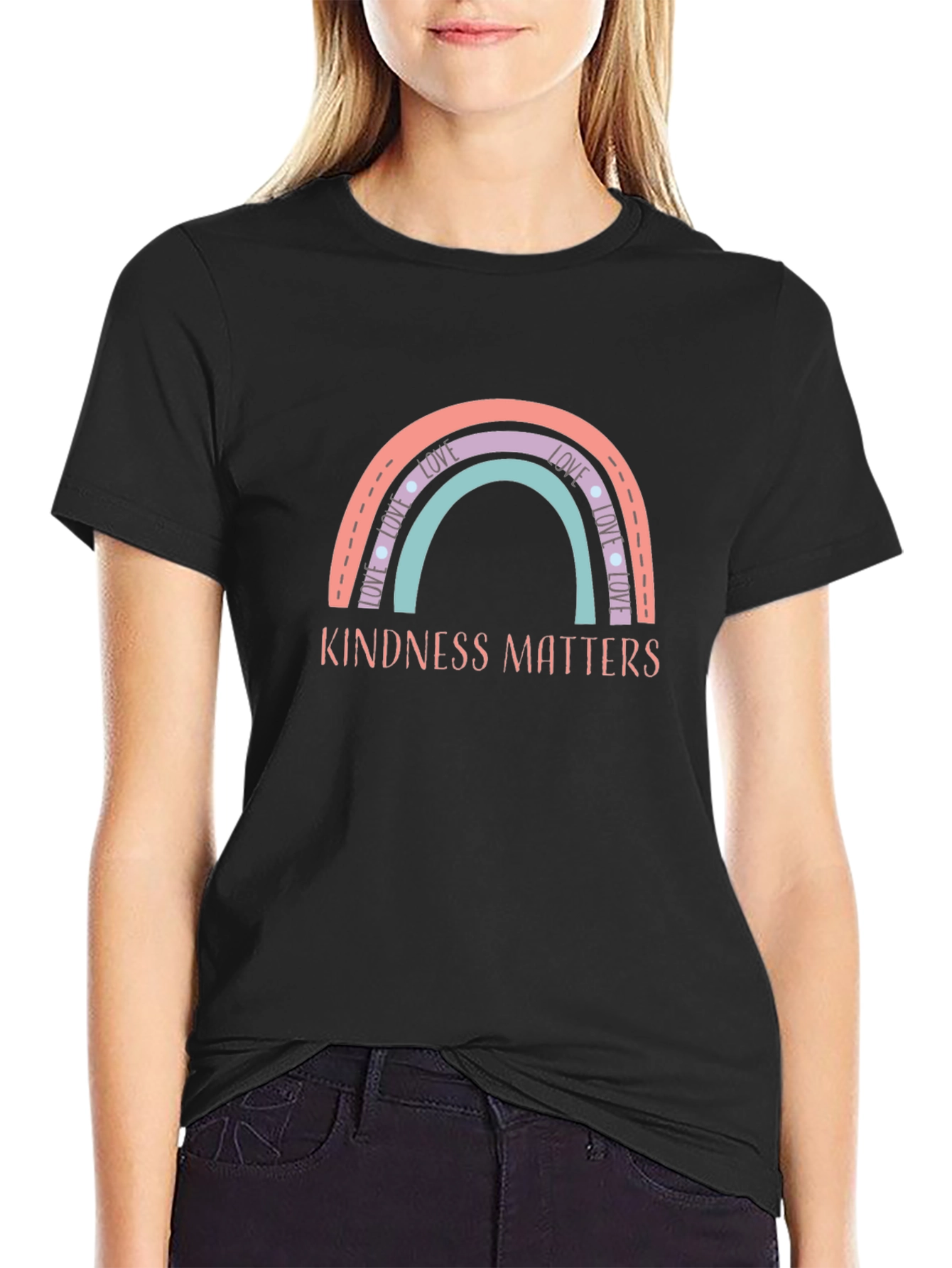 Kindness Matters Rainbow Graphic Tee