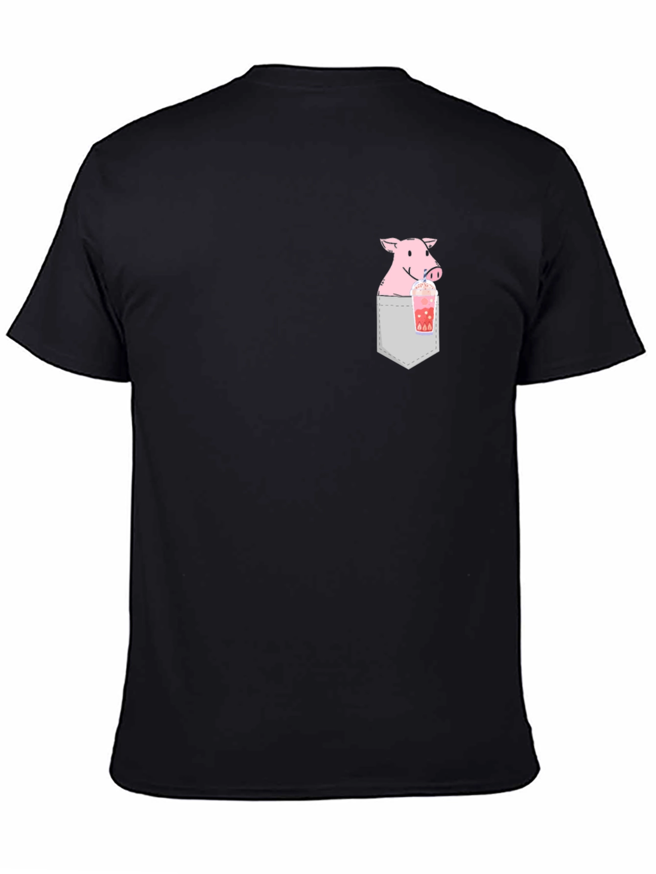 Pig Boba Pocket Tee - Cute Graphic T-Shirt