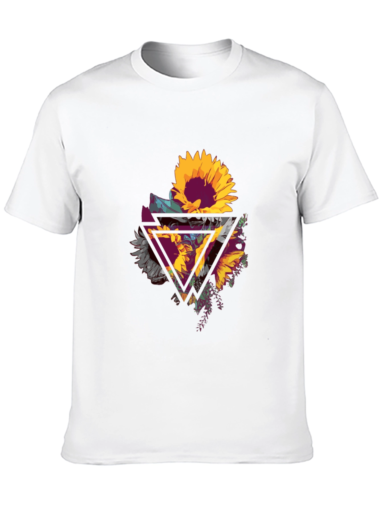 Sunflower Geometric Graphic Tee - Mens Black T-Shirt