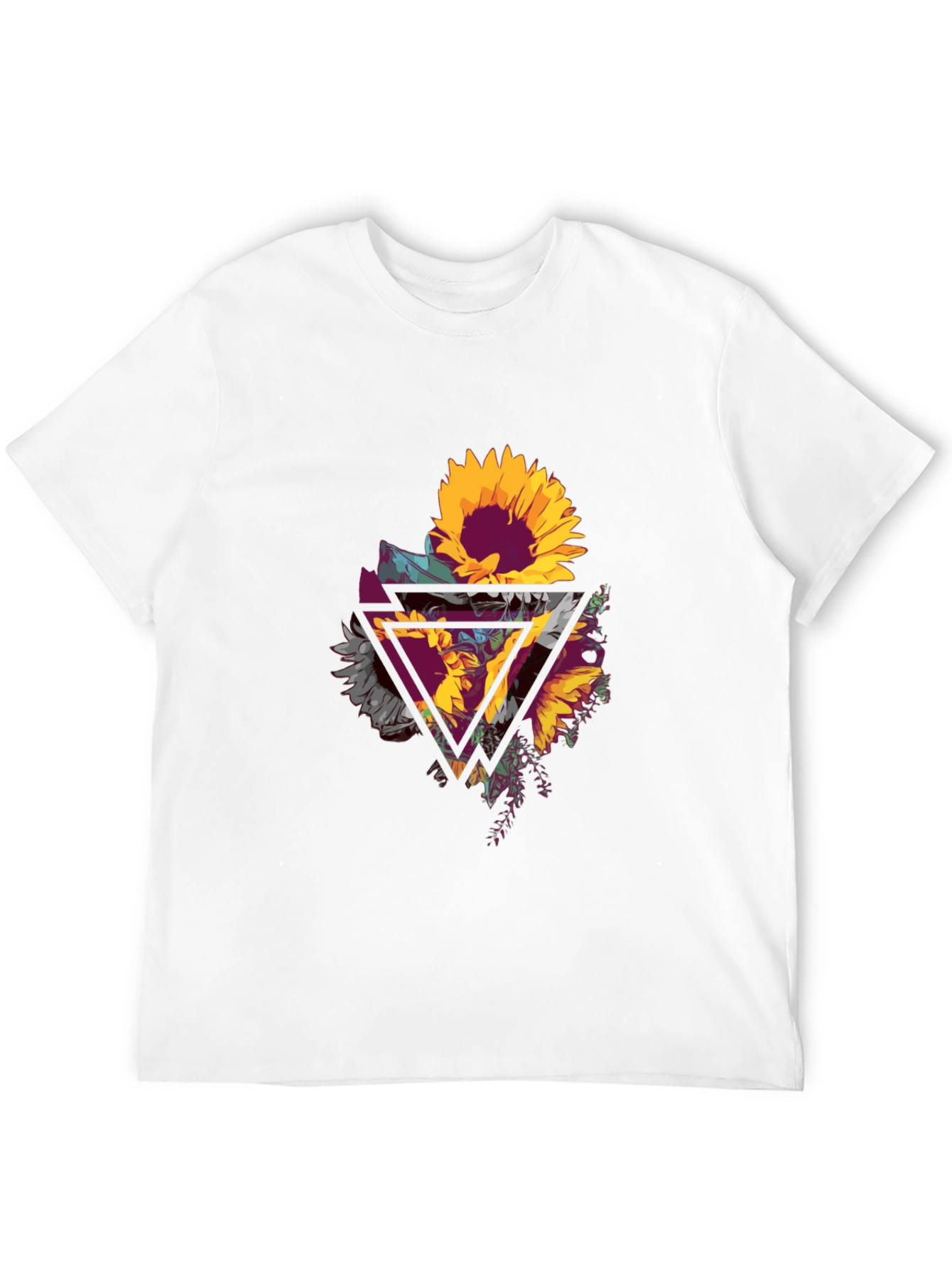 Sunflower Geometric Graphic Tee - Mens Black T-Shirt