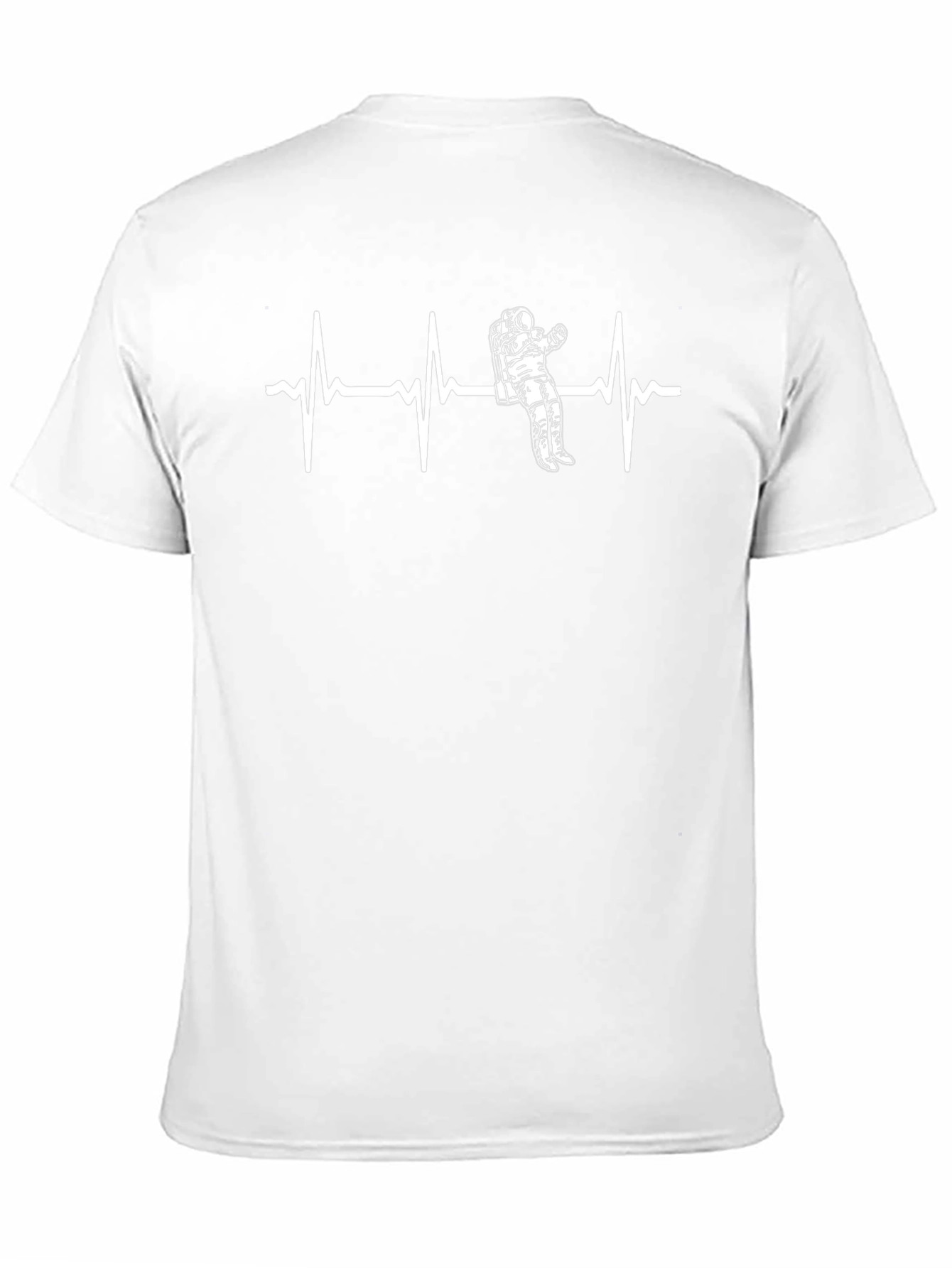 Astronaut Heartbeat Graphic Tee - Black Casual T-Shirt
