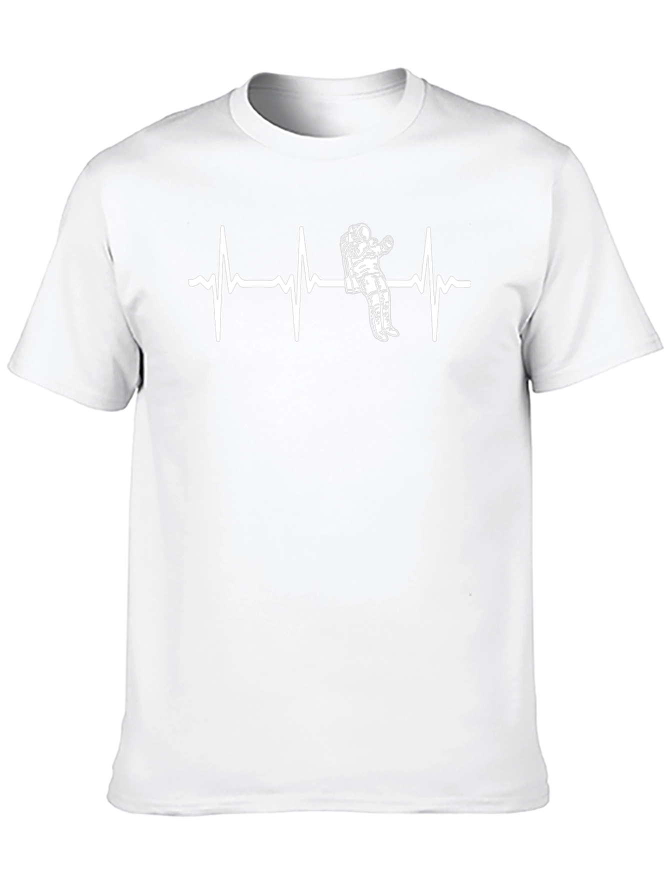 Astronaut Heartbeat Graphic Tee - Black Casual T-Shirt