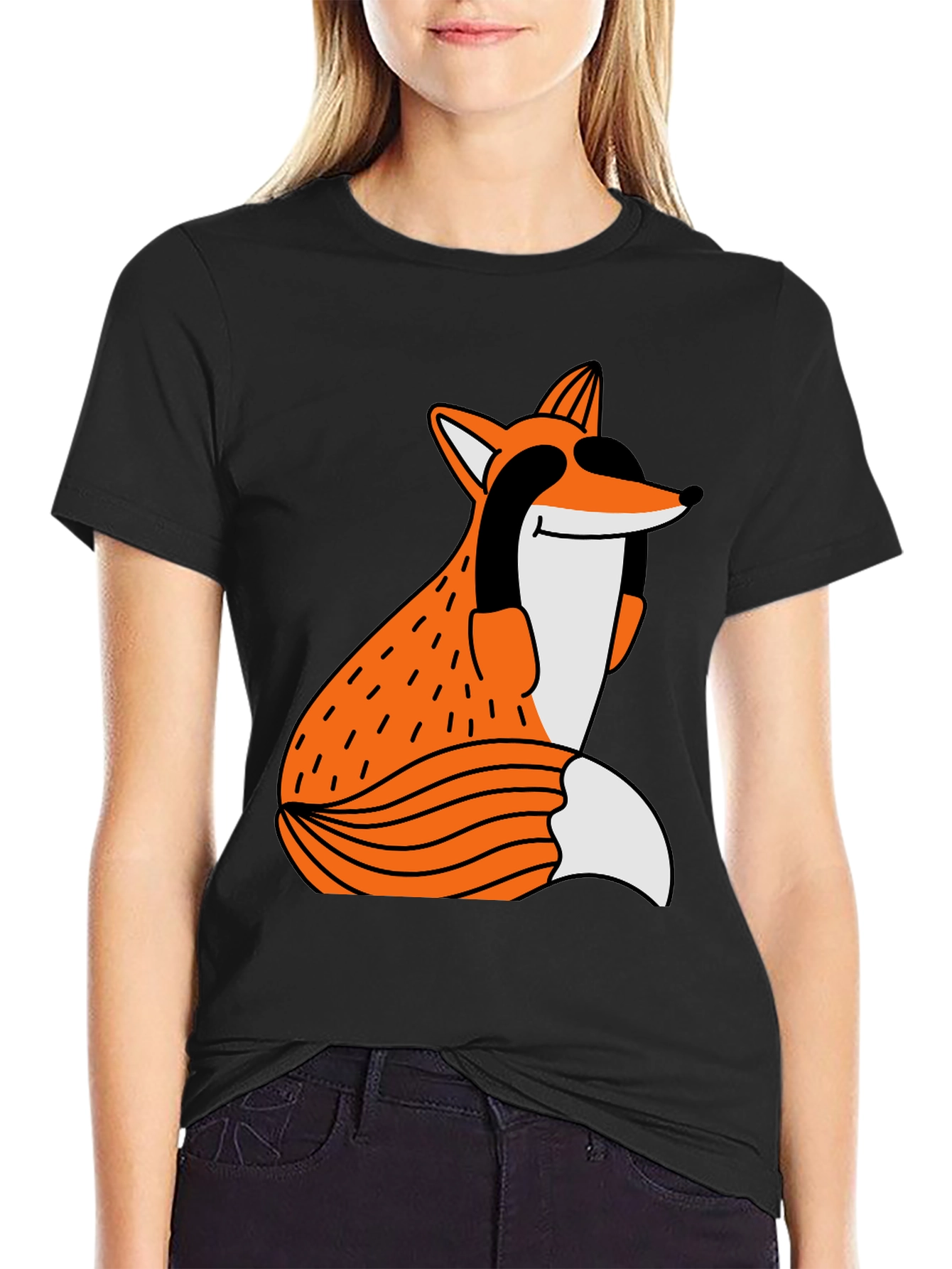 Funky Fox Graphic Tee - Unisex Black T-Shirt