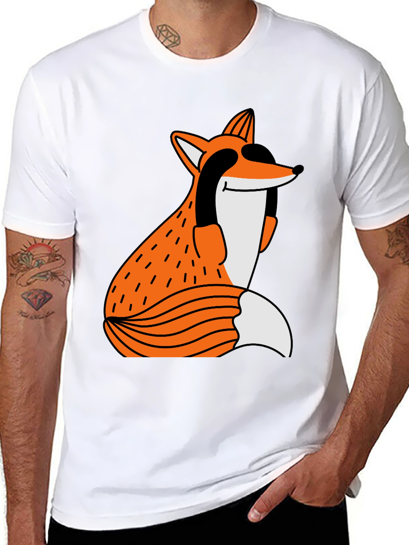Funky Fox Graphic Tee - Unisex Black T-Shirt