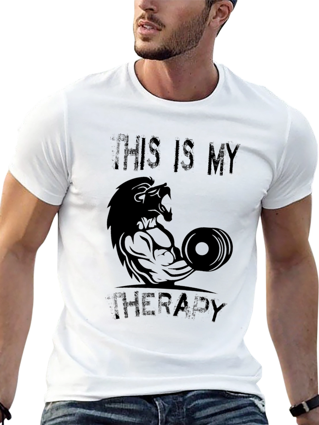 Lion Gym Therapy Black T-Shirt
