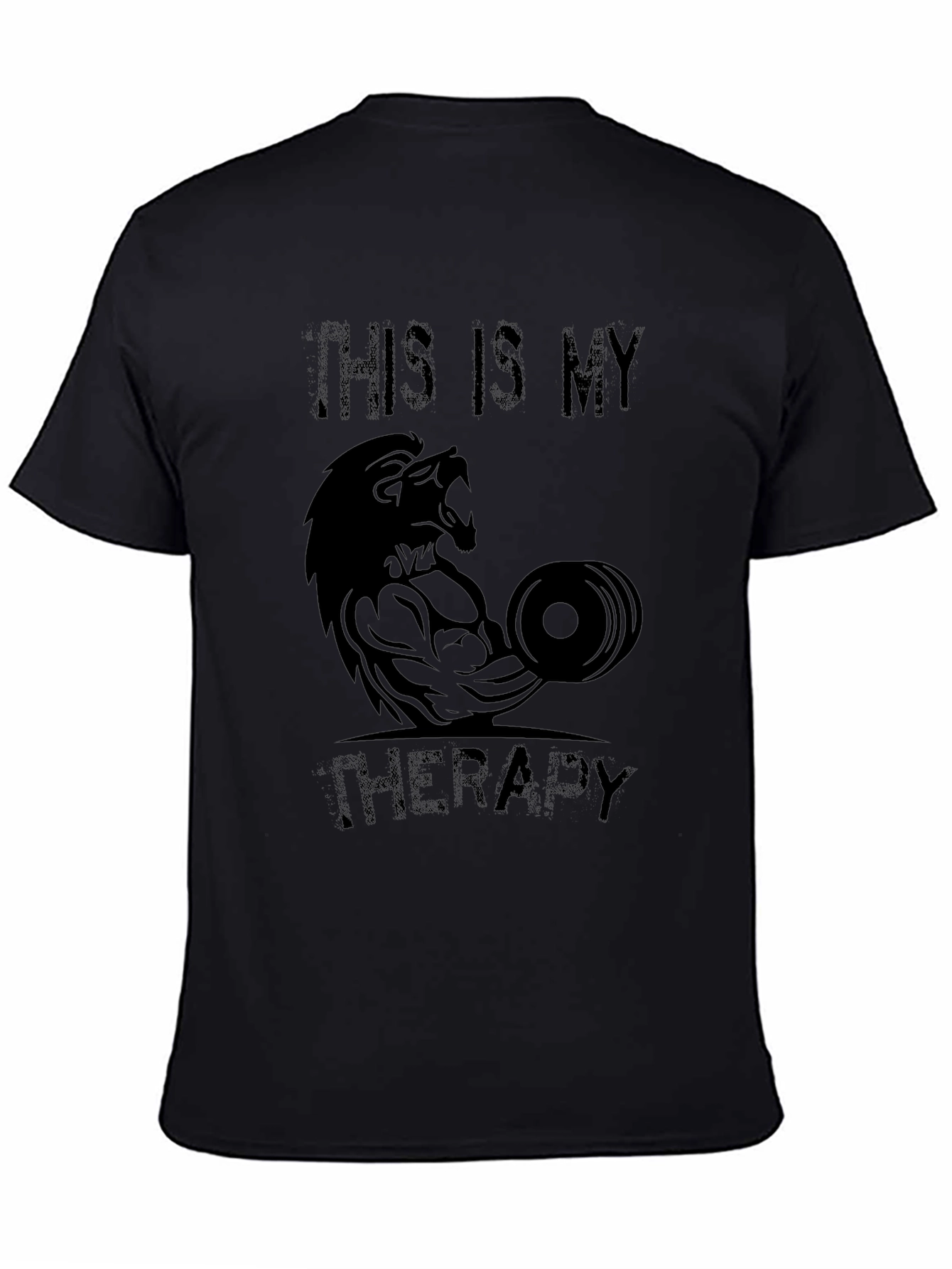 Lion Gym Therapy Black T-Shirt