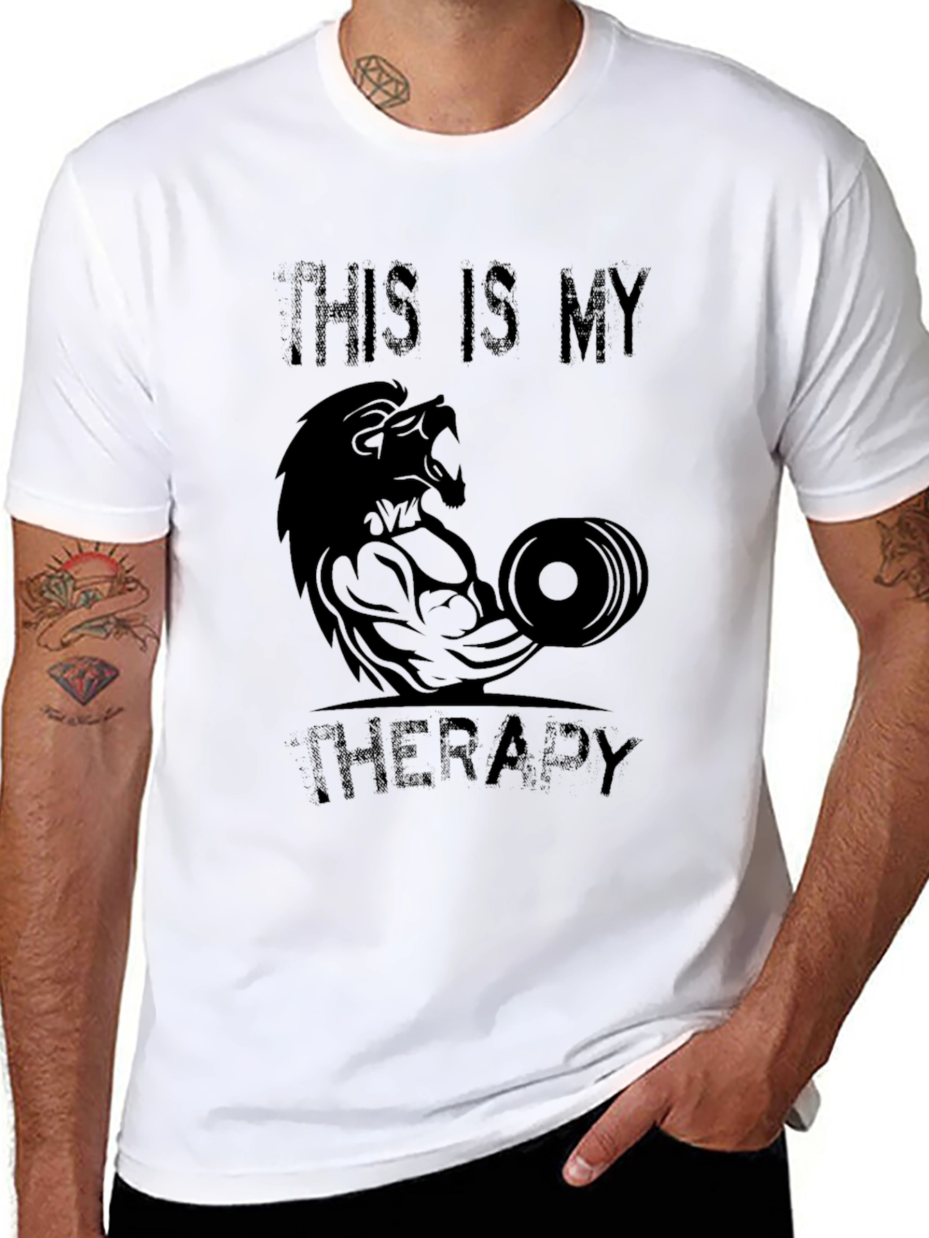 Lion Gym Therapy Black T-Shirt
