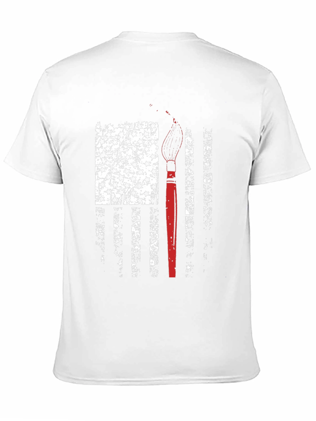 Patriotic Artist T-Shirt - American Flag Paintbrush Design