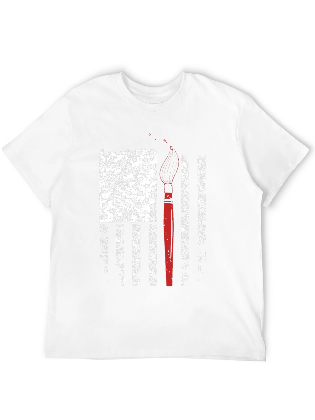 Patriotic Artist T-Shirt - American Flag Paintbrush Design