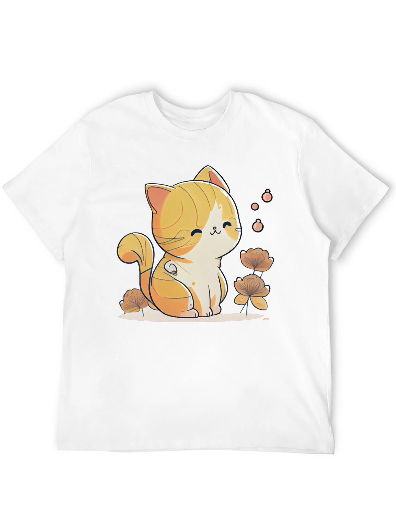 Cute Cat Graphic Tee - Black Cotton Comfort