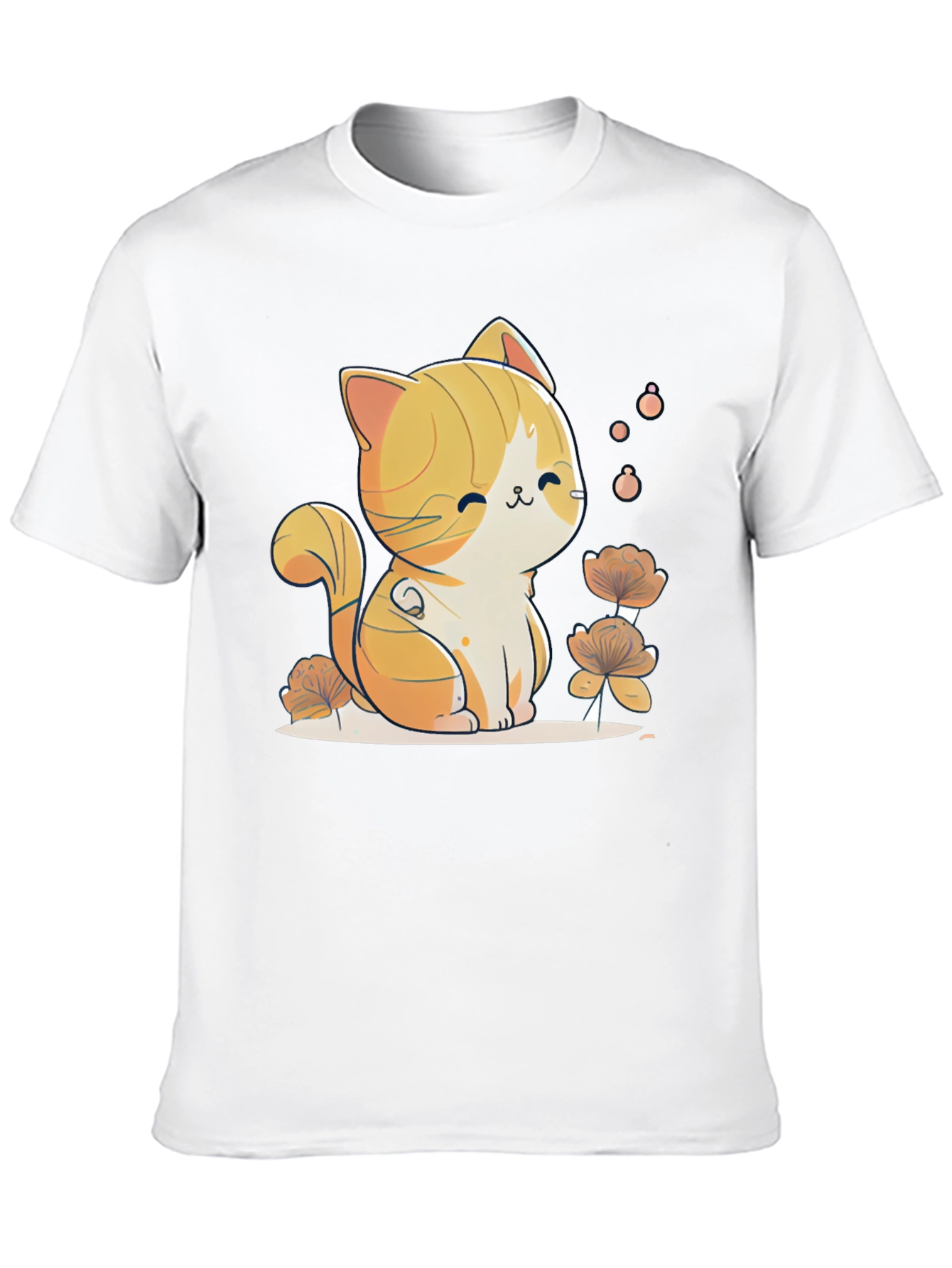 Cute Cat Graphic Tee - Black Cotton Comfort