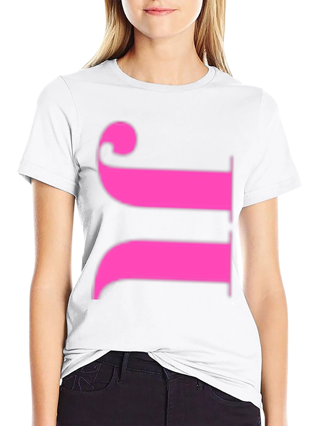 Bold Graphic Tee - Pink Symbol on Black