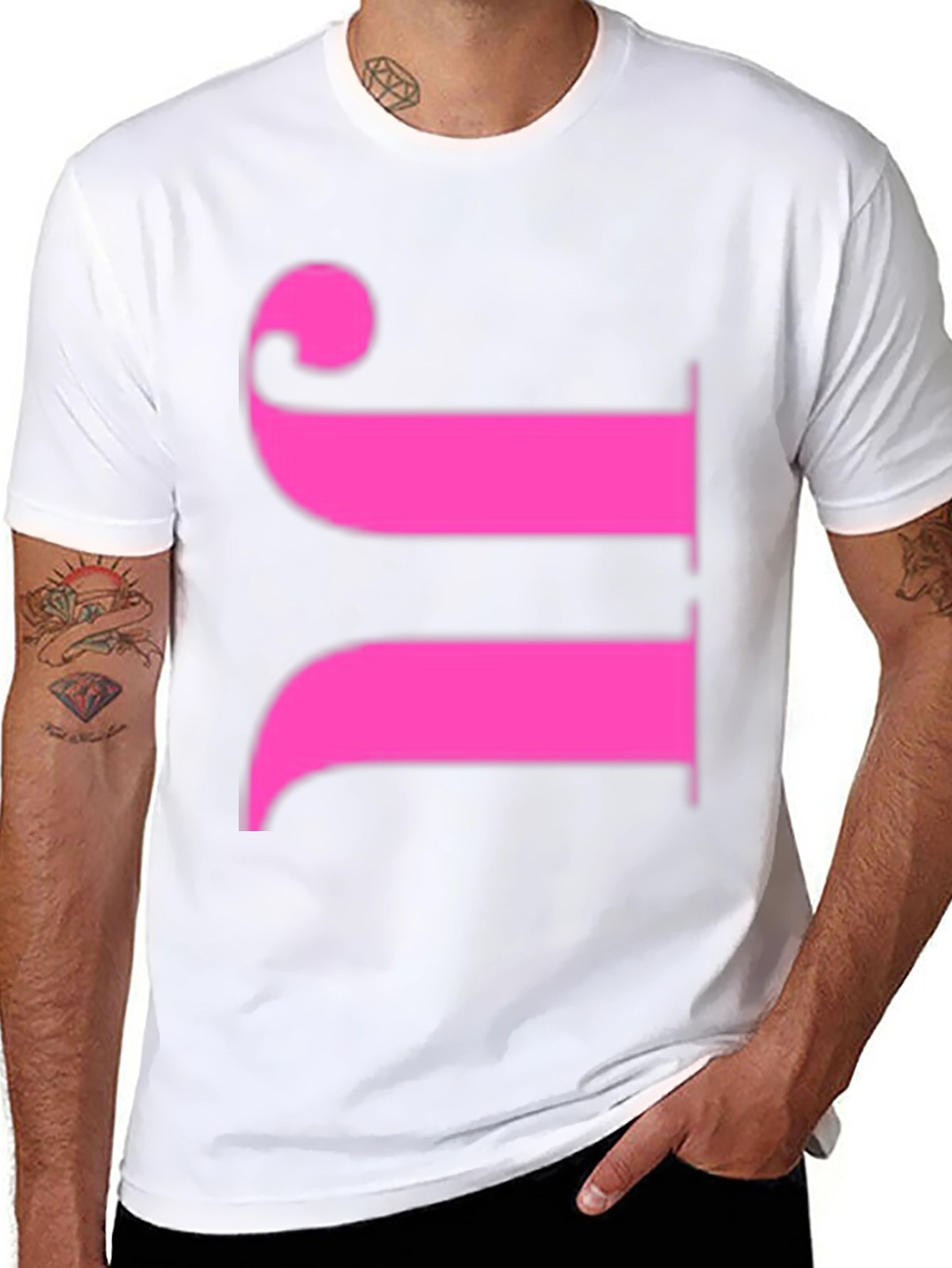 Bold Graphic Tee - Pink Symbol on Black