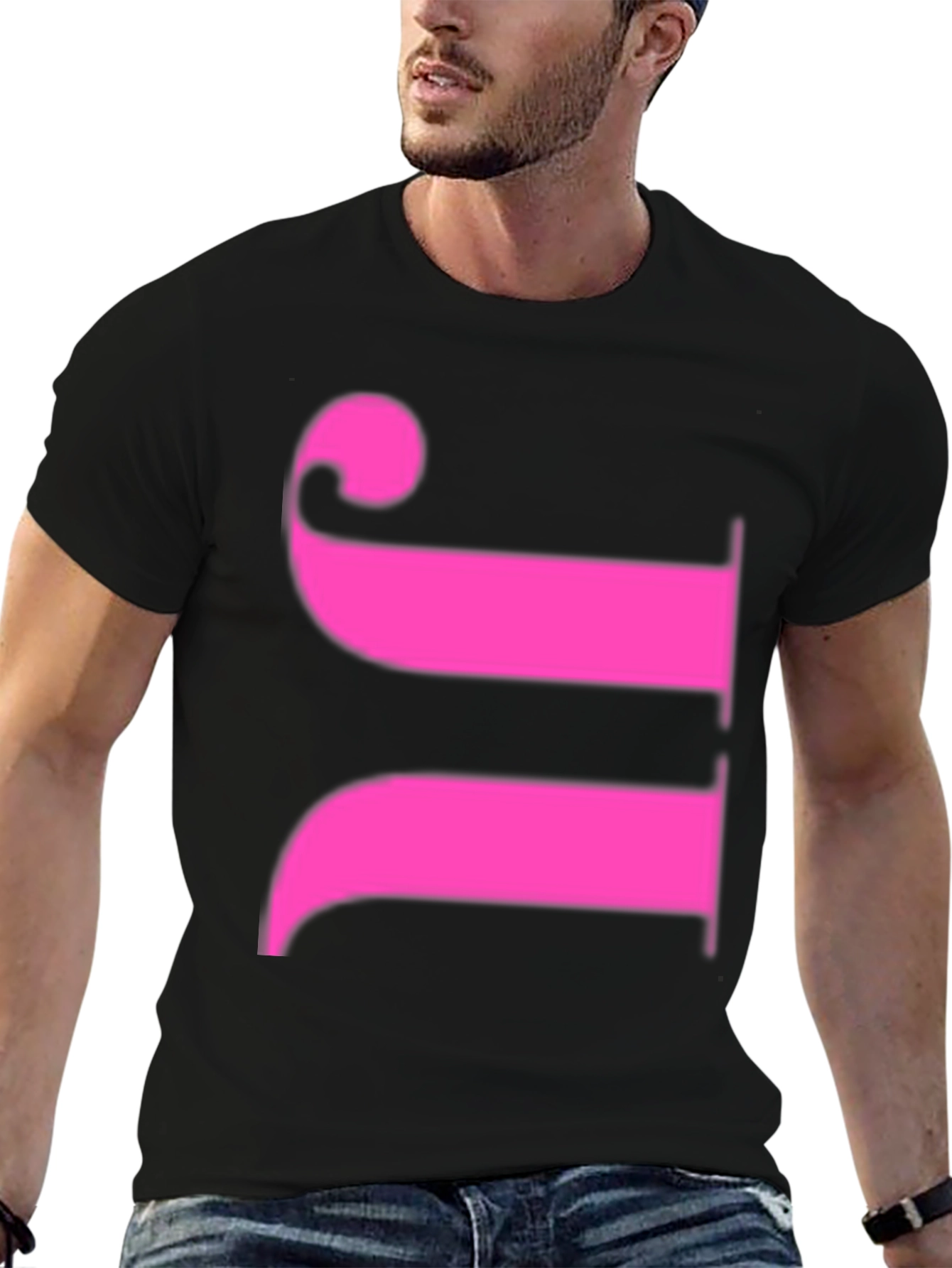 Bold Graphic Tee - Pink Symbol on Black