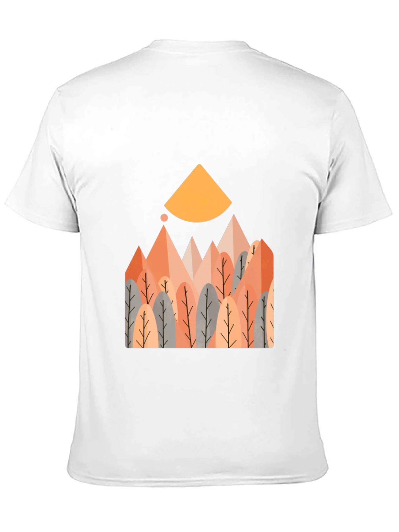 Geometric Forest Graphic Tee - Casual Style