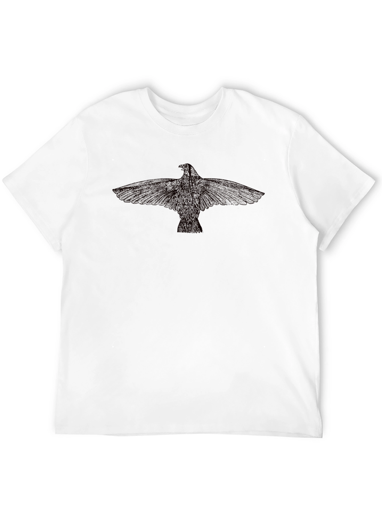 Black T-Shirt with Bird Graphic