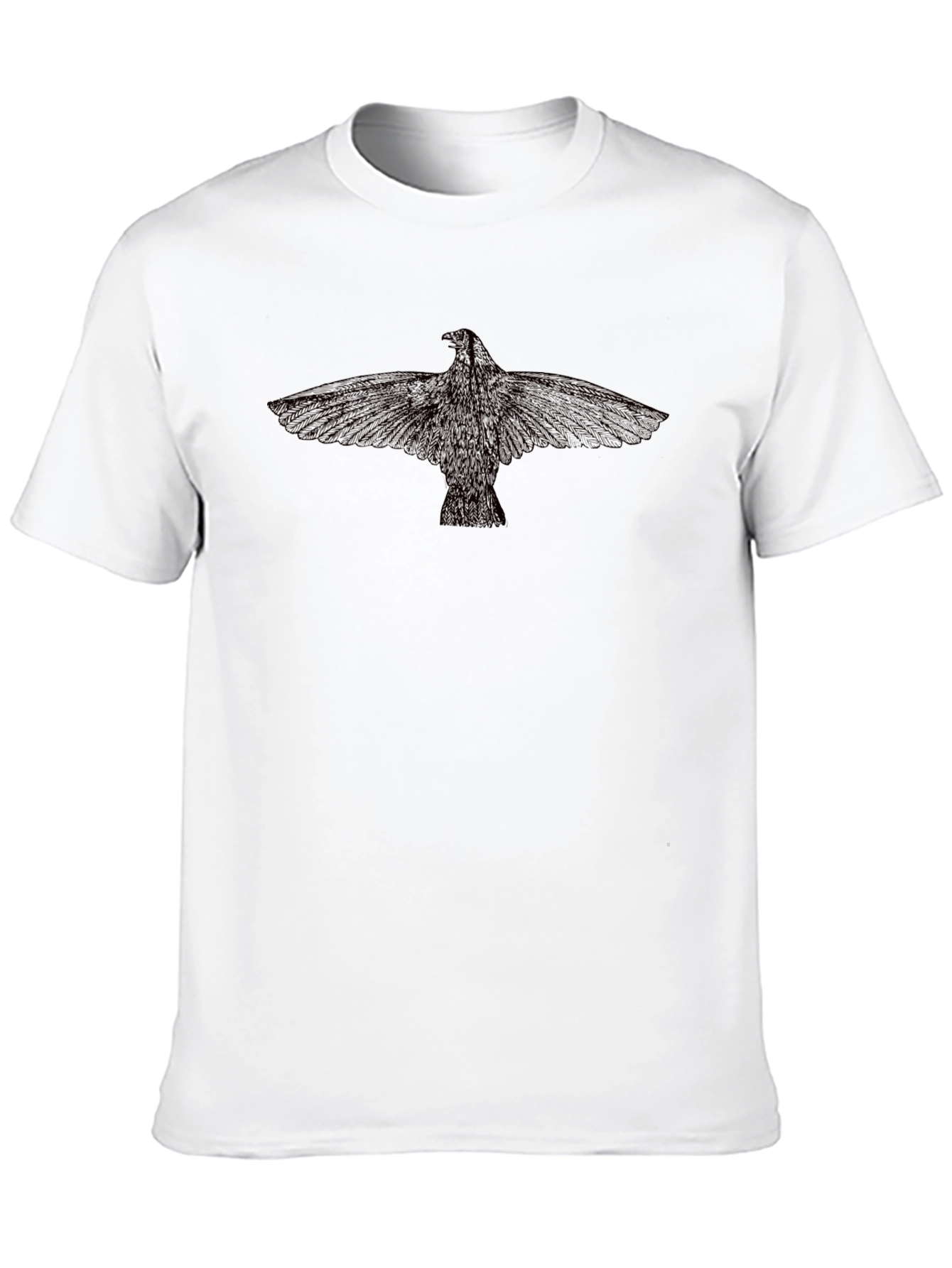 Black T-Shirt with Bird Graphic