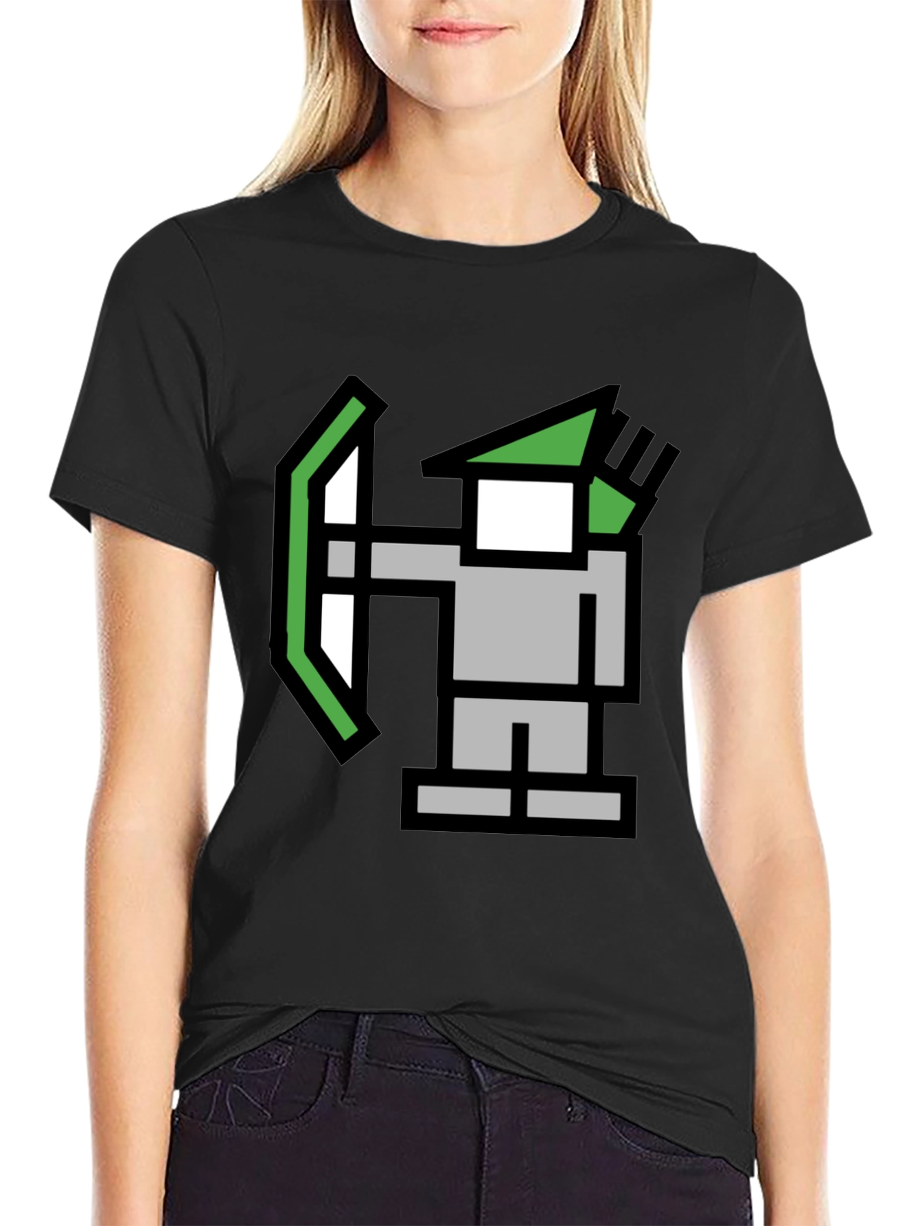 Pixel Archer Black Tee - Retro Gaming Style