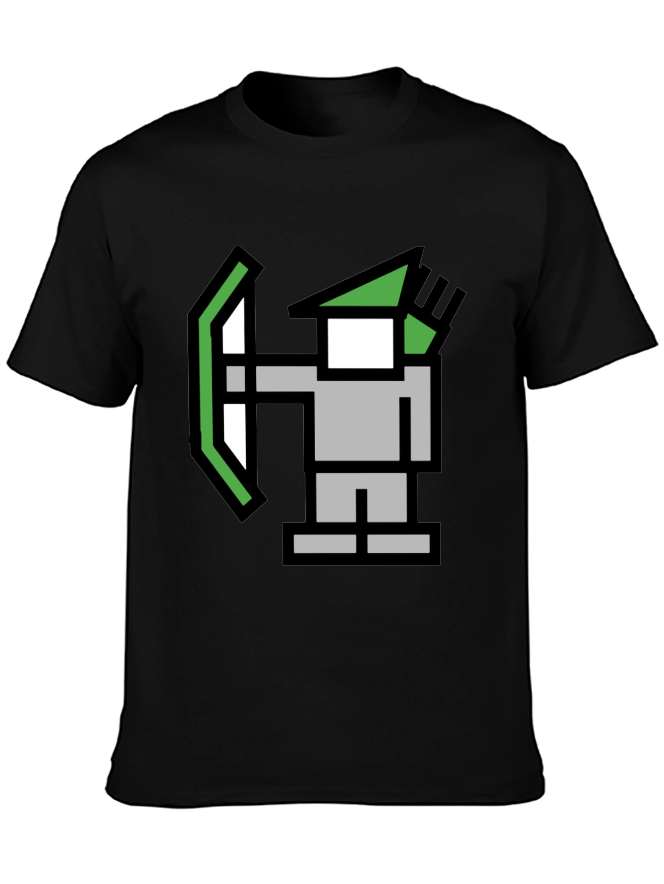 Pixel Archer Black Tee - Retro Gaming Style