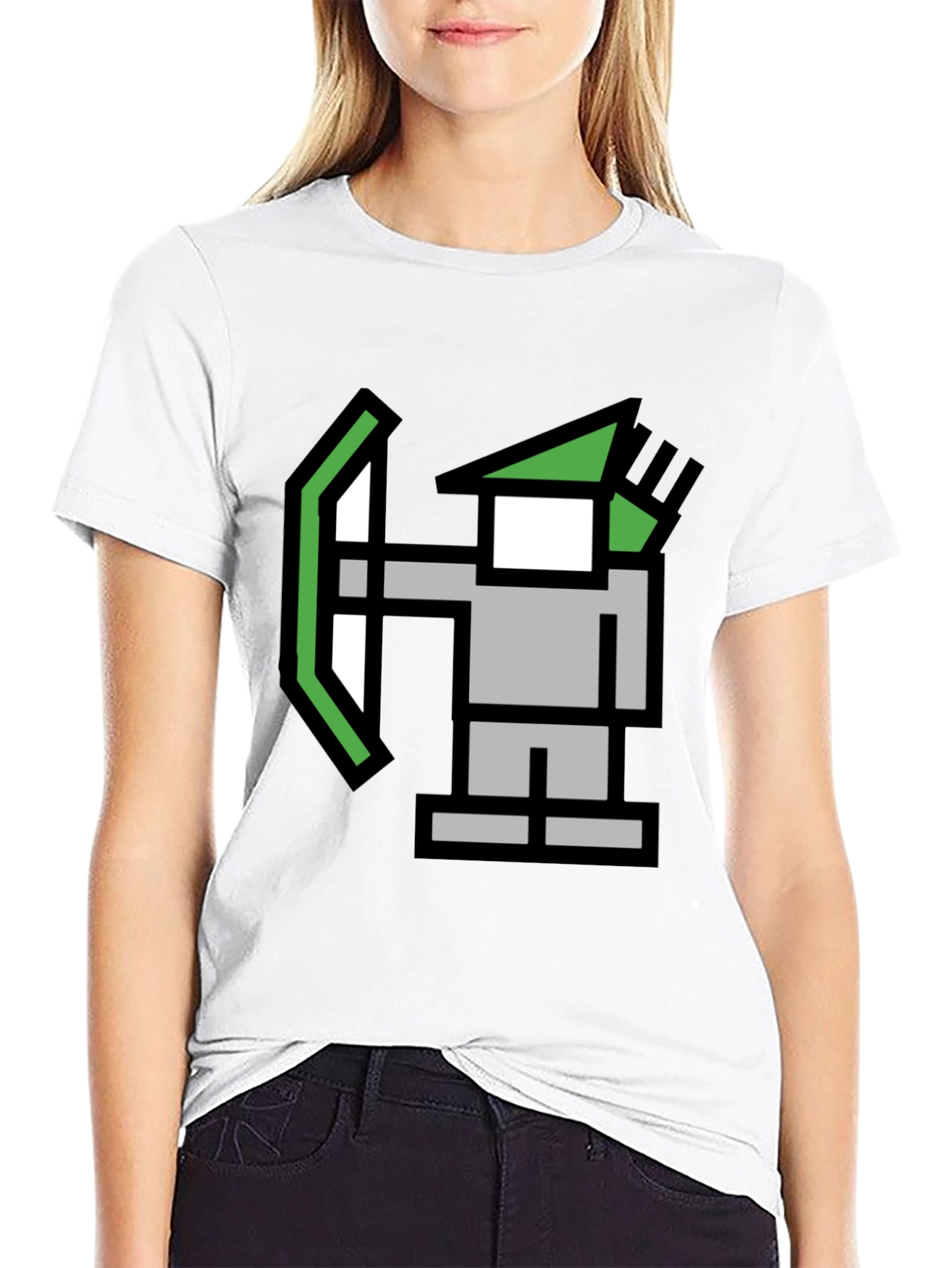 Pixel Archer Black Tee - Retro Gaming Style