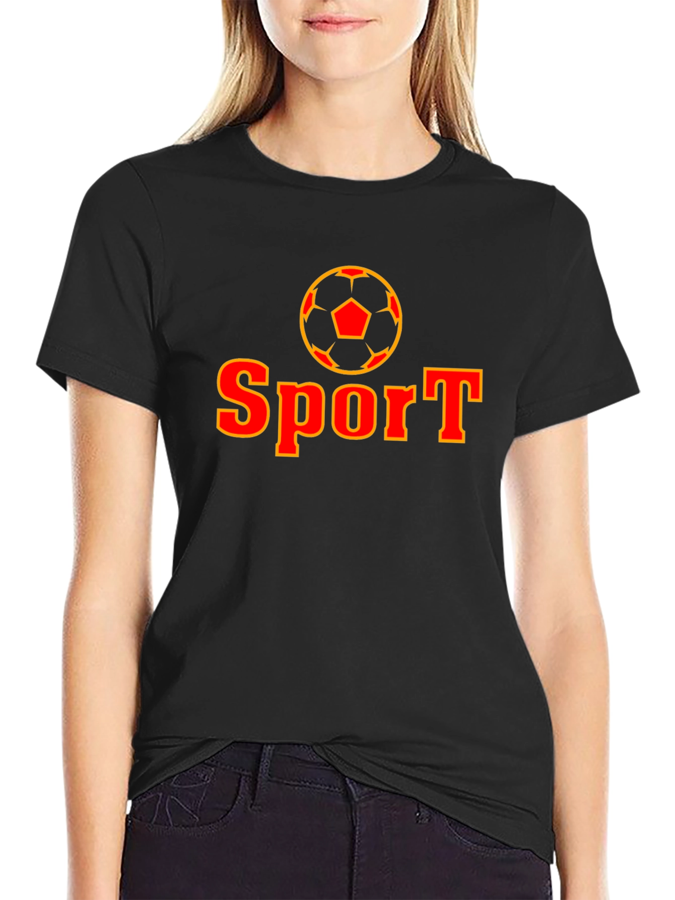 Sport Soccer Graphic T-Shirt - Black