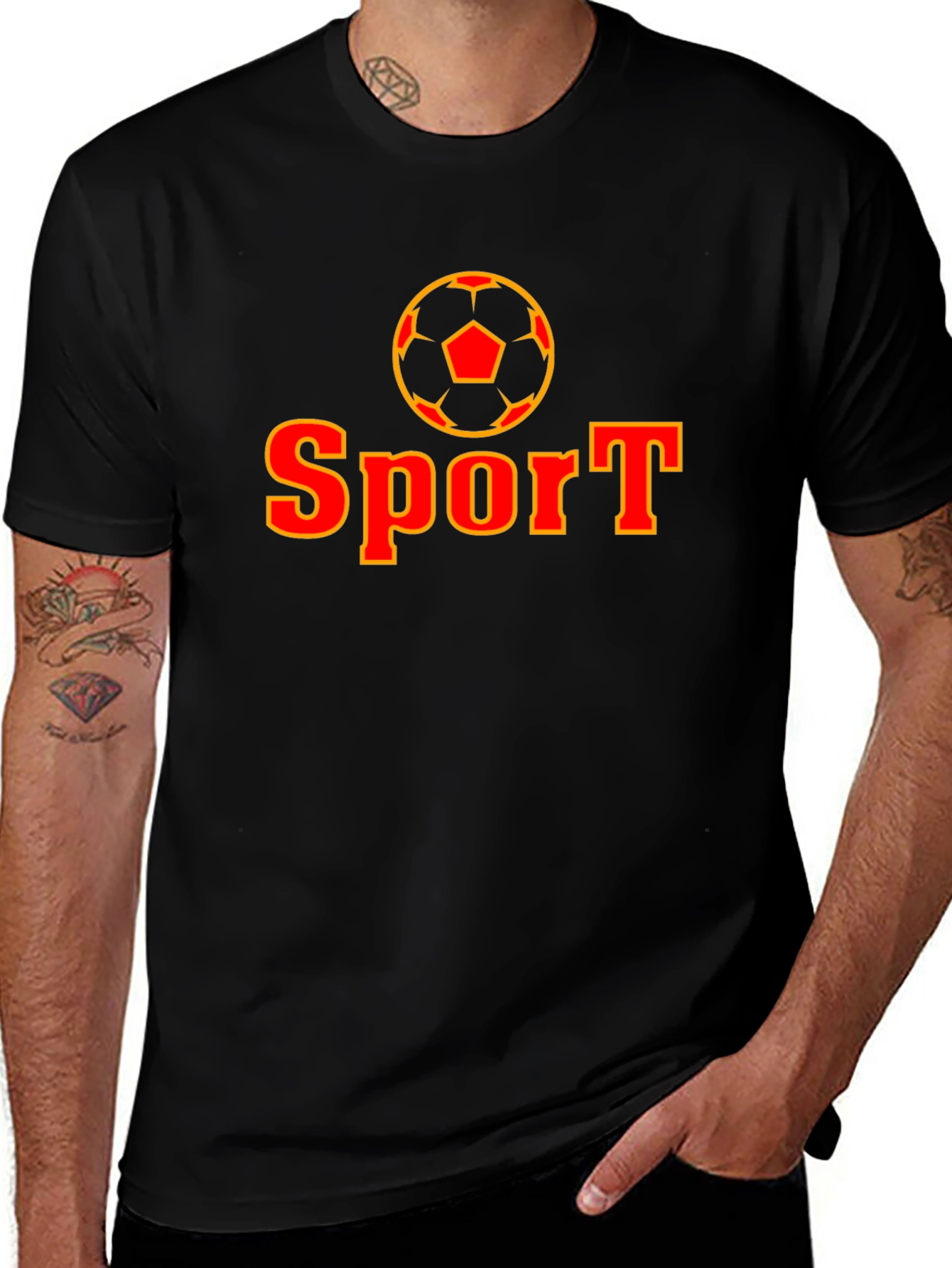 Sport Soccer Graphic T-Shirt - Black