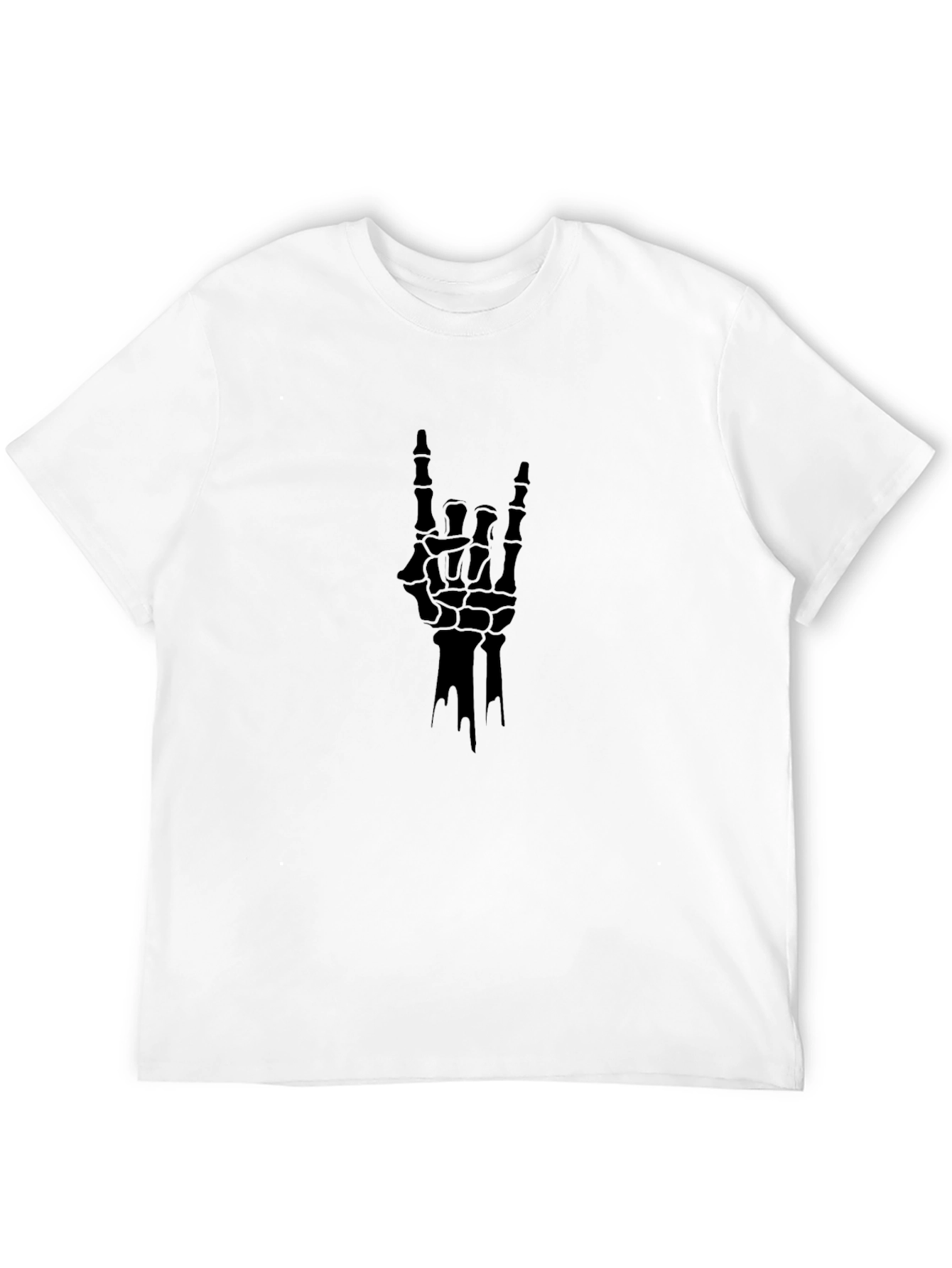 Rock On Skeleton Hand Black T-Shirt