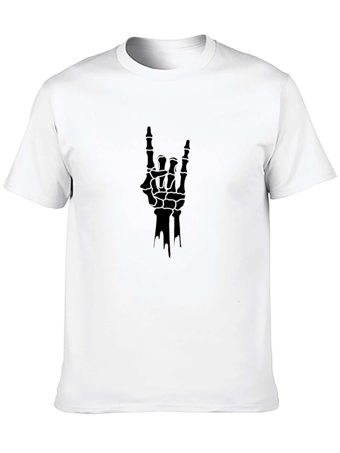 Rock On Skeleton Hand Black T-Shirt