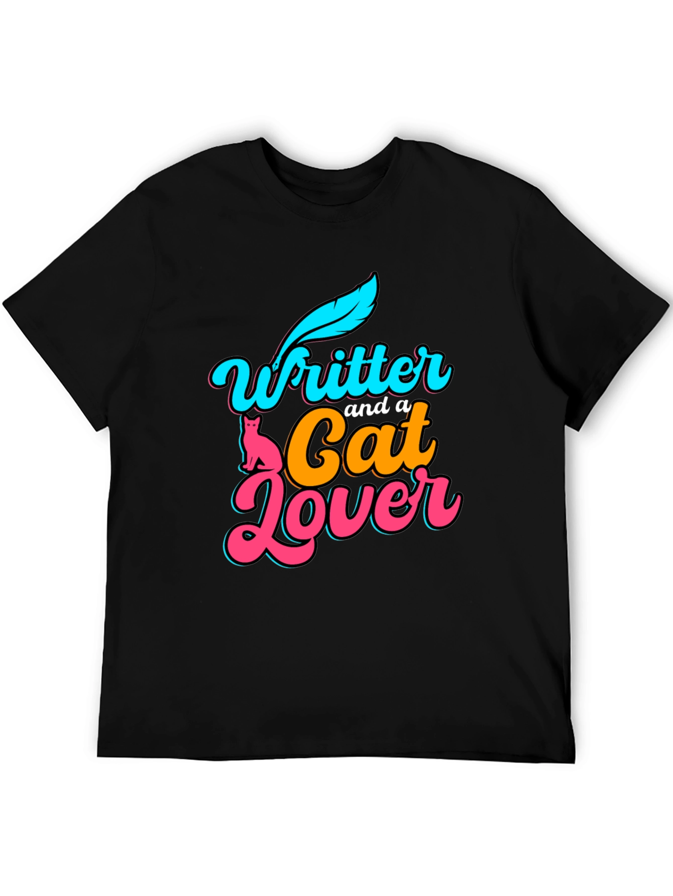 Writer and Cat Lover Graphic T-Shirt