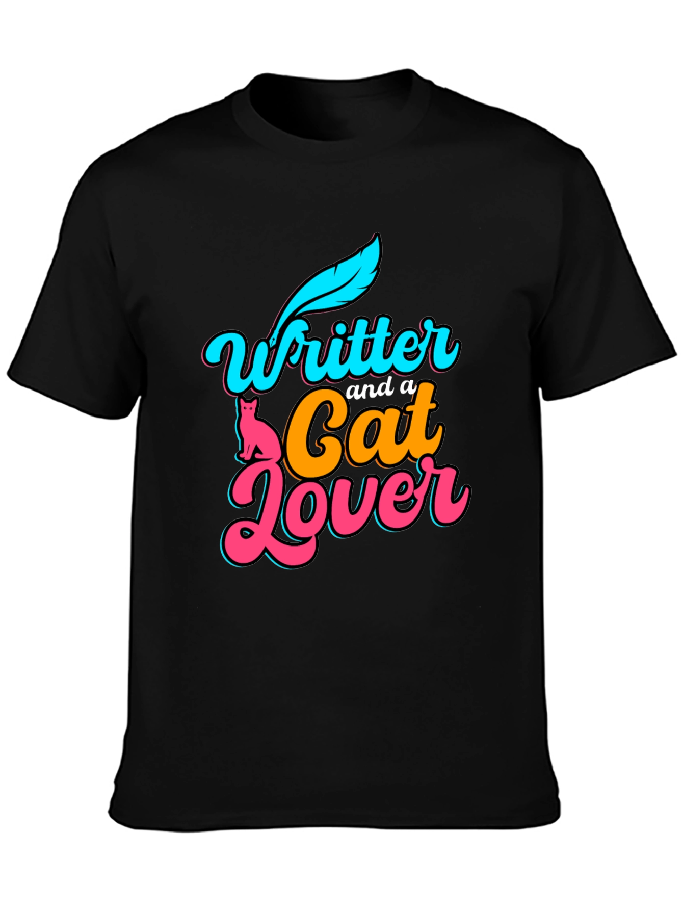Writer and Cat Lover Graphic T-Shirt