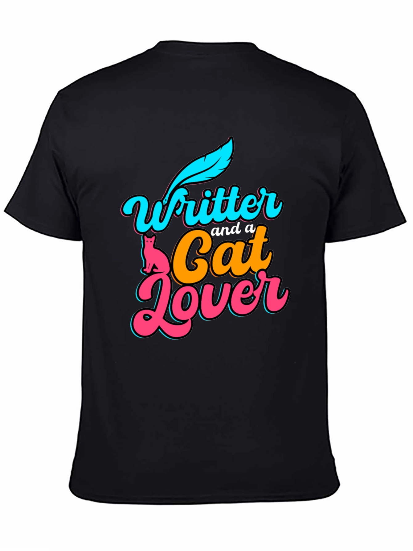 Writer and Cat Lover Graphic T-Shirt
